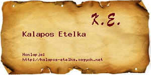 Kalapos Etelka névjegykártya