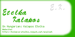 etelka kalapos business card
